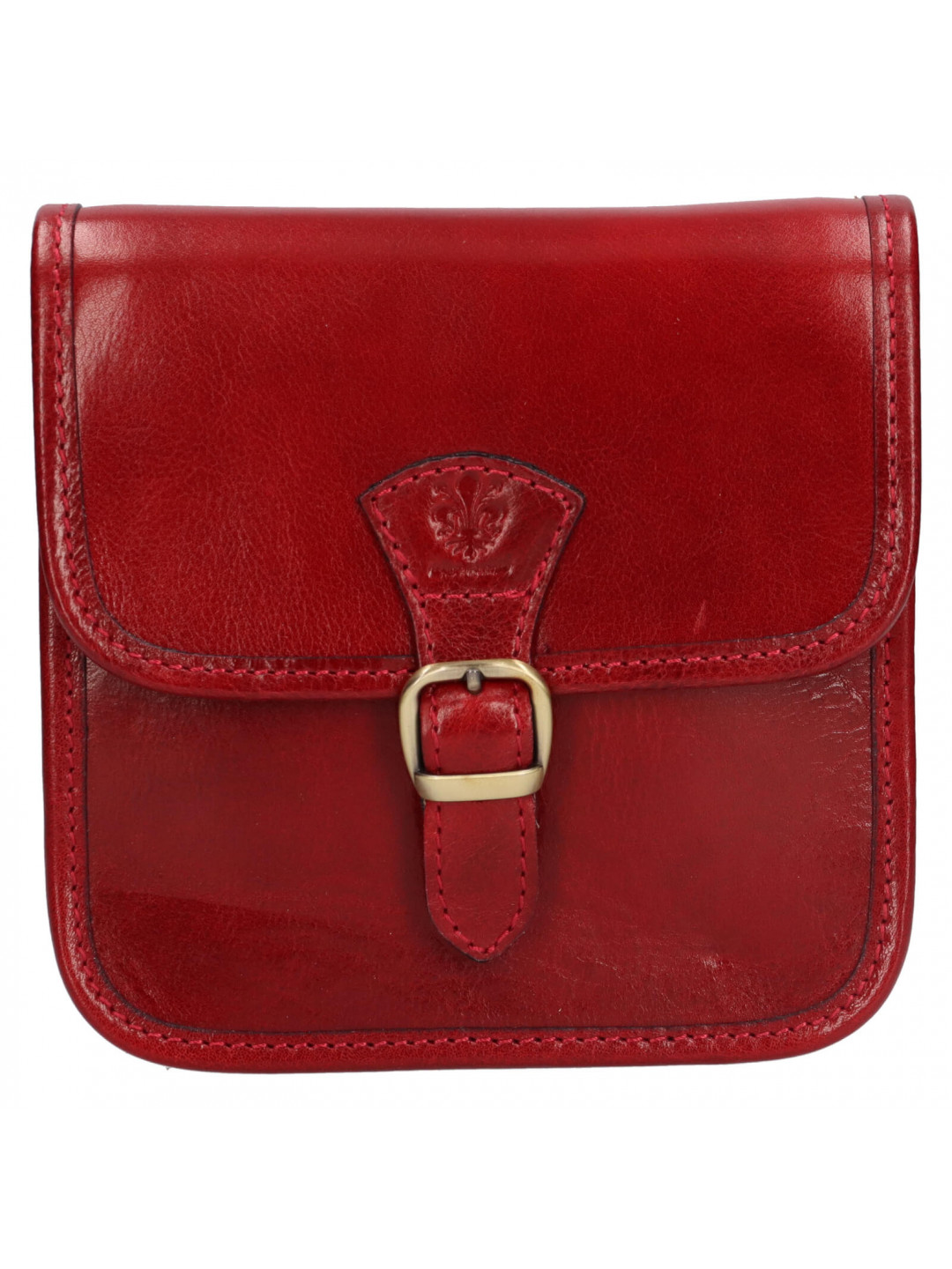 Dámská crossbody kožená kabelka Italia Jitka – červená
